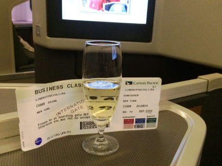 A little champagne pre-departure helps you fall asleep right?